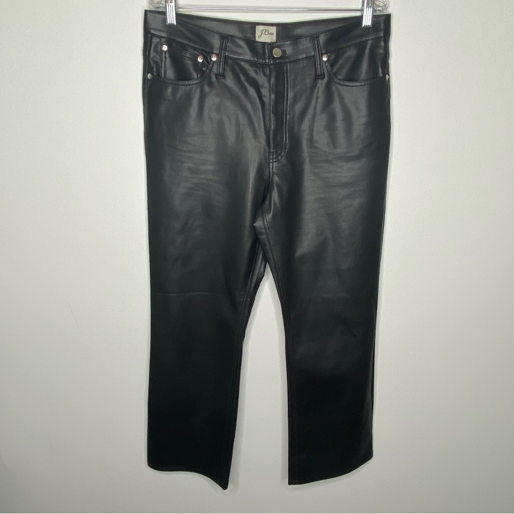 J. Crew Faux Leather High Rise Slim Demi Boot Pants